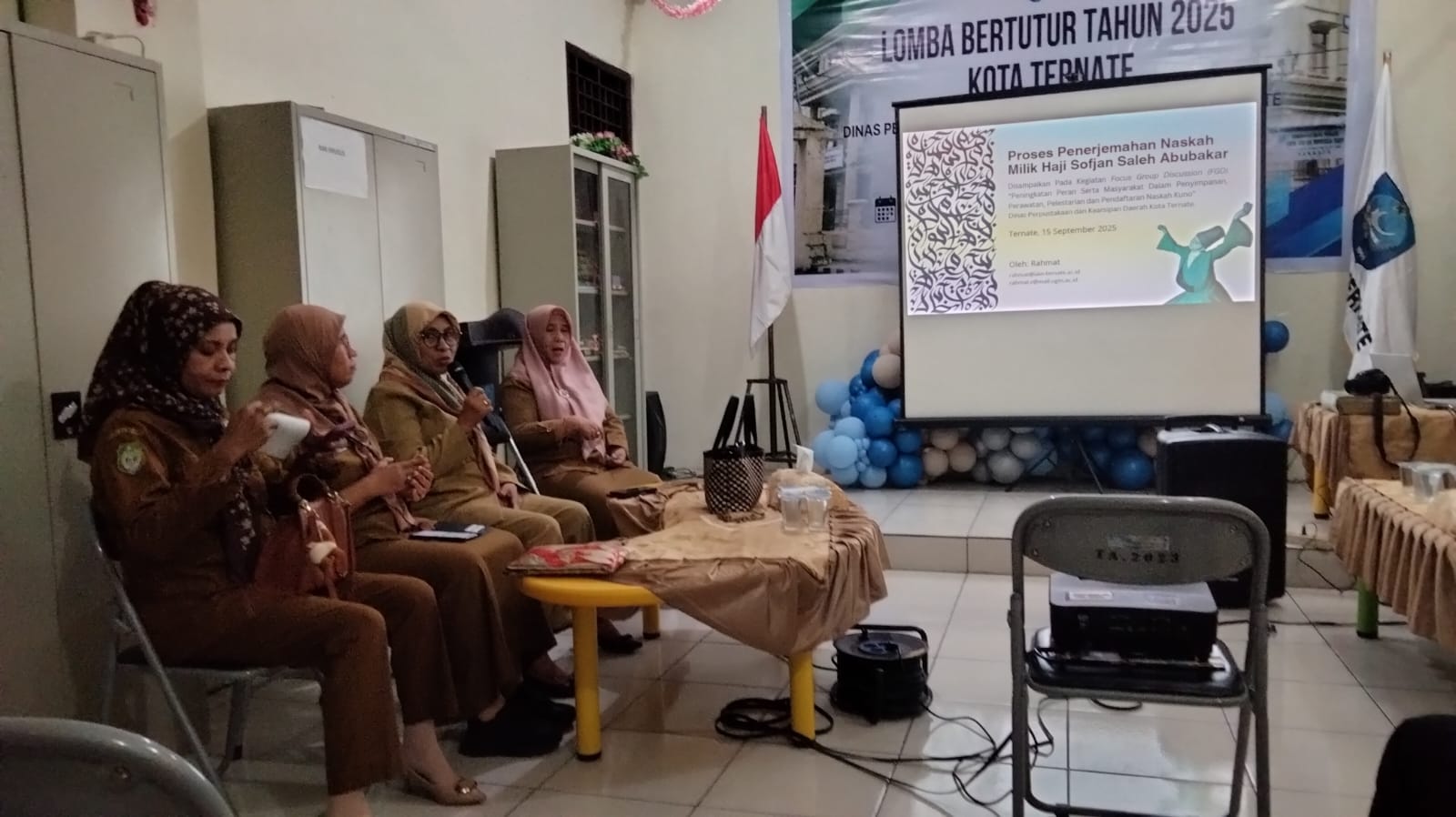 Forum Discusion Group Kegiatan Peningkatan Peran Serta Masyarakat Dalam Penyimpanan,Perawatan,Pelestarian Dan Pendaftaran Naskah Kuno